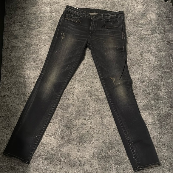 R13 Black Distressed Skinny Jeans - Picture 1 of 8
